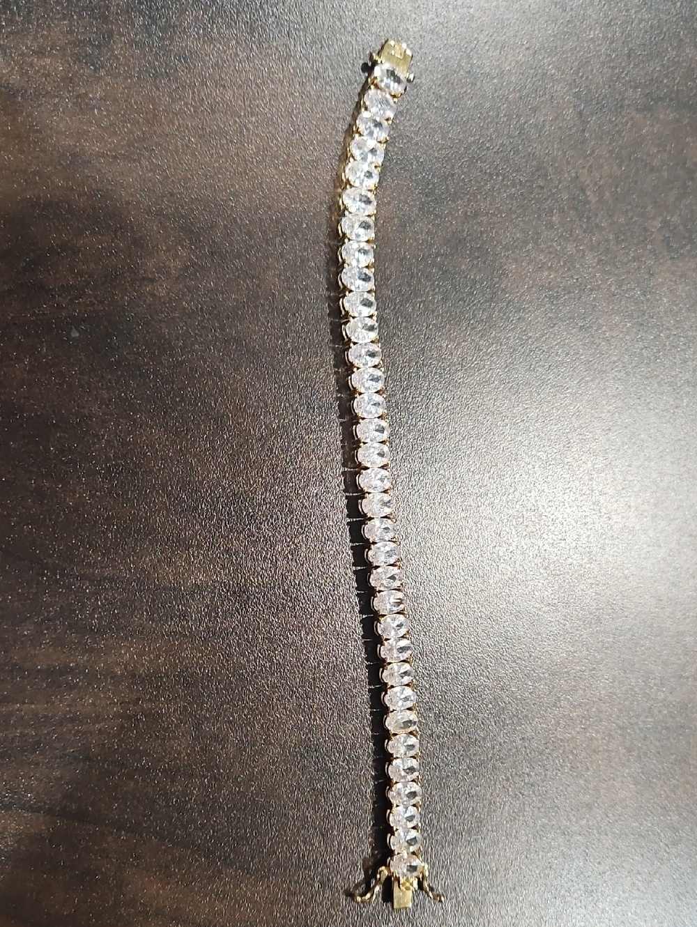 Gold-Tone Clear Crystal Tennis Bracelet